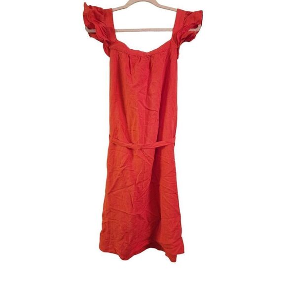 Loft NWT square neck shift pocket linen blend pocket dress size Medium - Picture 4 of 10